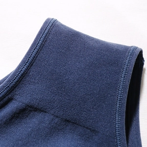 Sous-vêtement femme sans couture bleu foncé avec texture en maille élastique respirante