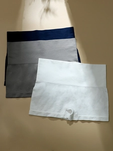 3-pack seamless high-waist boy shorts for women in navy, grey, and white colors