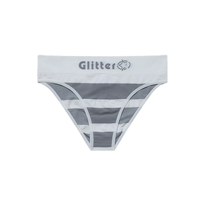 5-pack seamless striped nylon sports briefs for women with elastic glitter waistband