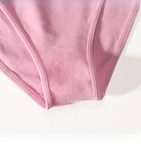 Detail shot of pink seamless cotton crotch and fabric texture for women panties
