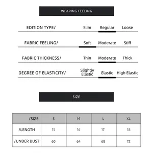 Size chart for seamless strapless bra showing fit guide and measurements for S to XL