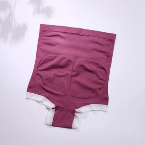 Culotte de maternité sans couture taille haute bordeaux avec dentelle et soutien du ventre