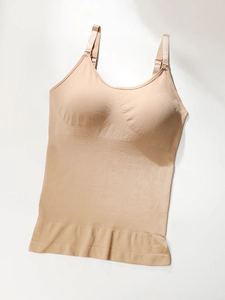 Detailed macro view of the seamless nude shapewear camisole with adjustable straps