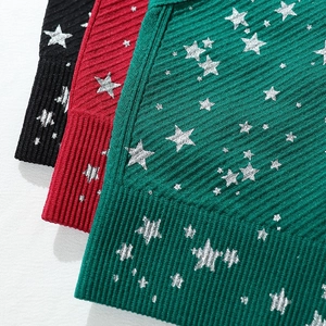 Reggiseno sportivo senza cuciture con stampa a stelle in maglia a coste colorata