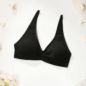 Soutien-gorge Dos Nu Sans Couture Sexy pour Femmes Bralette en V Profond Avec Coussinets Amovibles Nervuré Confortable Respirant Yoga Sports Tube Top