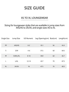 Detailed size guide chart for seamless backless bodysuit with US size conversions