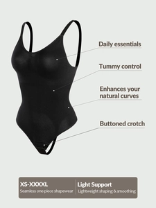 Détails du body sculptant sans couture avec contrôle du ventre et guide des tailles