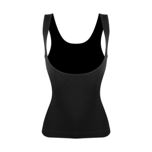 Body gainant noir sans couture pour femme avec larges bretelles et tissu élastique