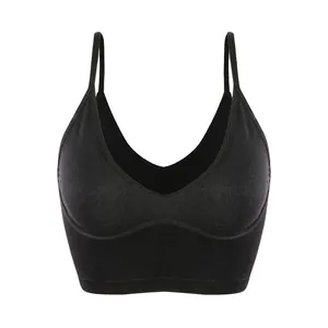Women Seamless Sports Bra Thin Straps Push Up Shockproof Fitness Yoga Vest Breathable Running Workout Top