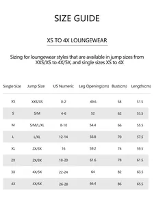Guide des tailles pour body sculptant sans couture grandes tailles du XS au 4X