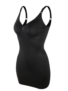 Detail of high-stretch seamless shapewear fabric with tummy control weaving and V-neck