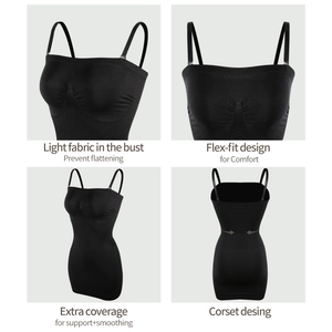Seamless slimming bodycon dress with adjustable straps and tummy control texture