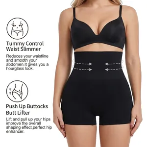 Gaine amincissante taille haute avec effet push-up et contrôle du ventre noir