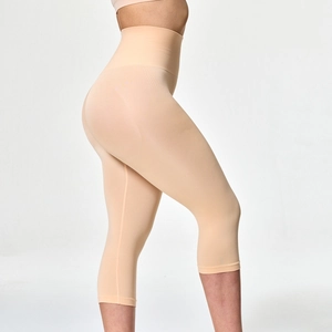 Pantalon sculptant taille haute chair avec gainage du ventre et effet push-up