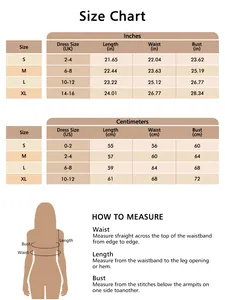 Detailed size guide for seamless shapewear bodysuit in inches and centimeters