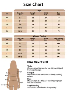Detailed size chart for summer ribbed lingerie set with measurement guides from XS to XL