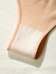 Detail of soft cotton lining and neat stitching on seamless thong inner crotch