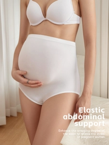 Close-up of high-elasticity fabric on seamless maternity panties for belly support