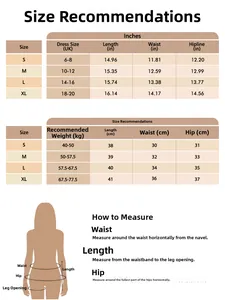 Size guide for maternity high waist seamless panties showing measurements from S to XL