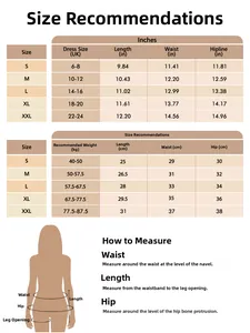 Tableau des tailles détaillé pour shorts de yoga sans couture avec mesures en CM et pouces