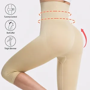 Seamless High Waist Tummy Control Shapewear For Women Butt Lifter Body Shaper Shorts Thigh Slimmer Capri Pants