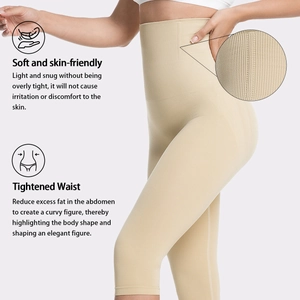 High waist seamless shapewear panties for tummy control and butt lifting in beige