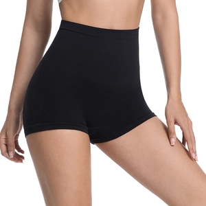Short de yoga noir sans couture à taille haute avec contrôle du ventre et effet push-up