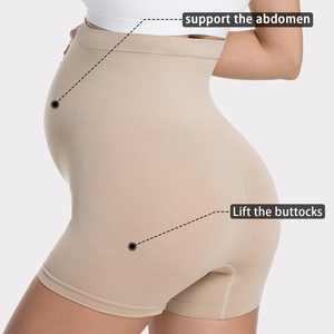 Seamless high-waist maternity shaper shorts for belly support and butt lifting