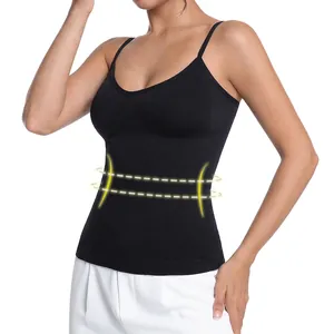 Women Seamless Plus Size Shaping Camisole Nylon Tummy Control Waist Cincher Slim Fit Ribbed Tank Top Underwear