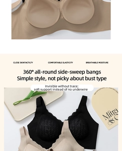 Dettaglio del reggiseno in pizzo senza ferretto con coppe modellate e tessuto elasticizzato