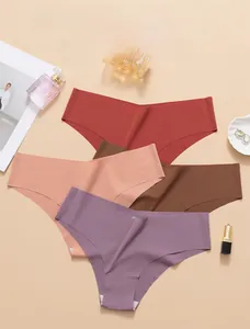 Detail von nahtlosen Eisseiden-Slips in vier Farben mit glattem, elastischem Stoff