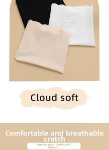 Detail of seamless ice silk underwear with scalloped edges and breathable cotton crotch