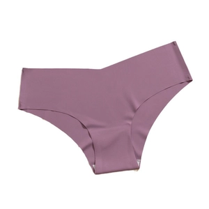 Detail view of seamless dark lilac underwear with soft inner cotton crotch lining
