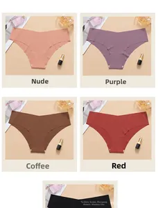 Detailansicht nahtloser Damen-Eisenseiden-Slips in fünf eleganten und kräftigen Farben