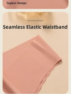 Details der rosa nahtlosen Unterwäsche mit etikettlosem Design und dehnbarem Bund