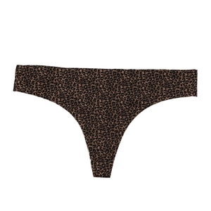 Perizoma senza cuciture da donna con stampa leopardata in seta di ghiaccio traspirante marrone