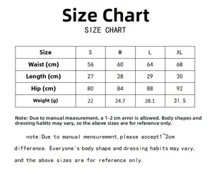 Size chart for seamless ice silk panties with waist, hip and length measurements in cm