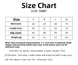 Size chart for seamless ice silk panties showing waist, hip, and weight measurements