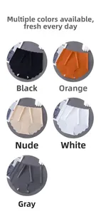 Macro detail of seamless ice silk panties in multi-color options with high waist design