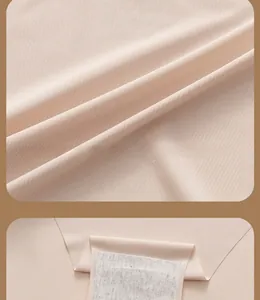 Close-up of seamless ice silk fabric with ribbed texture and soft cotton crotch lining