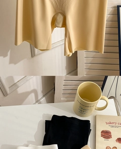 Detailed view of seamless ice silk boxer briefs for women in multiple colors