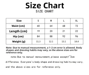 Size chart for women's seamless low-waist panties with S-XL measurements and weights