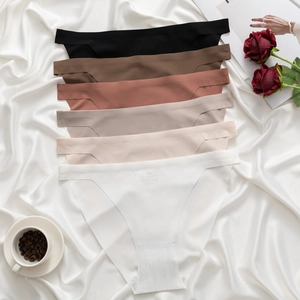 Lot de culottes sans couture en soie glacée pour femmes en six tons sur soie blanche