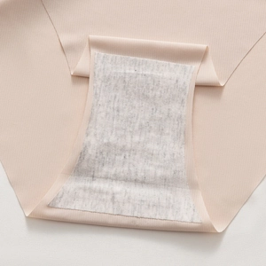 Ice silk seamless panty for women in beige with a breathable cotton crotch detail