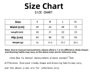 Size chart showing waist, hip, and weight measurements for seamless ice silk panties