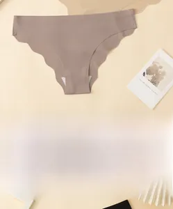 Close-up of seamless ice silk underwear with wave edge showing high elasticity and soft texture