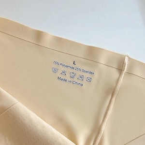 L size beige seamless high waist slimming boyshorts in nylon and spandex fabric