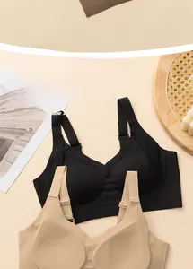 Détails de soutiens-gorge sans couture et sans armatures en noir et chair à bretelles