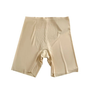 Seamless high-waisted shaping briefs for women with tummy control in beige color