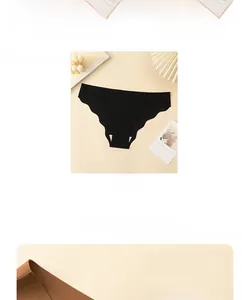 Detail of seamless wave edge panties in black, smoky purple and skin brown tones